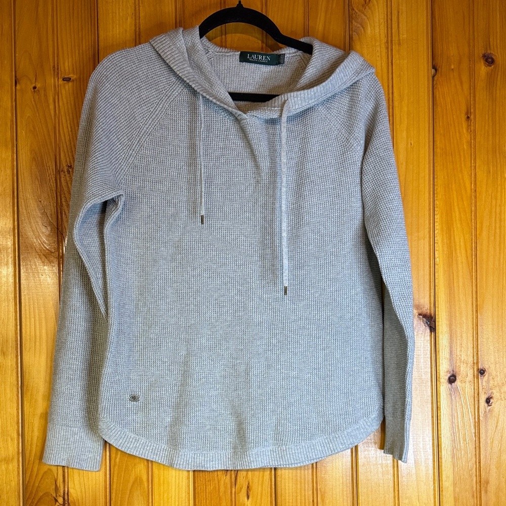 Lauren Ralph Lauren Heather Gray Hooded Sweater
